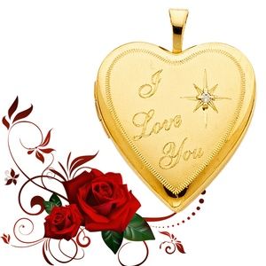 14K Yellow Gold  Heart Locket Pendant